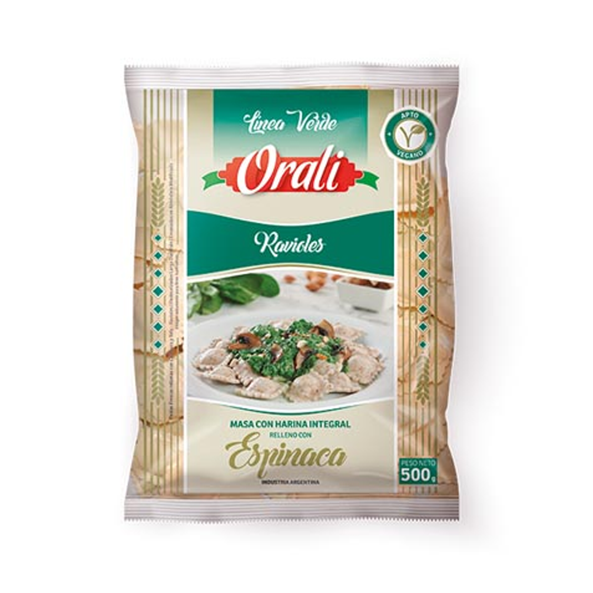 RAVIOLES INTEGRALES ESPINACA X 500 GR
